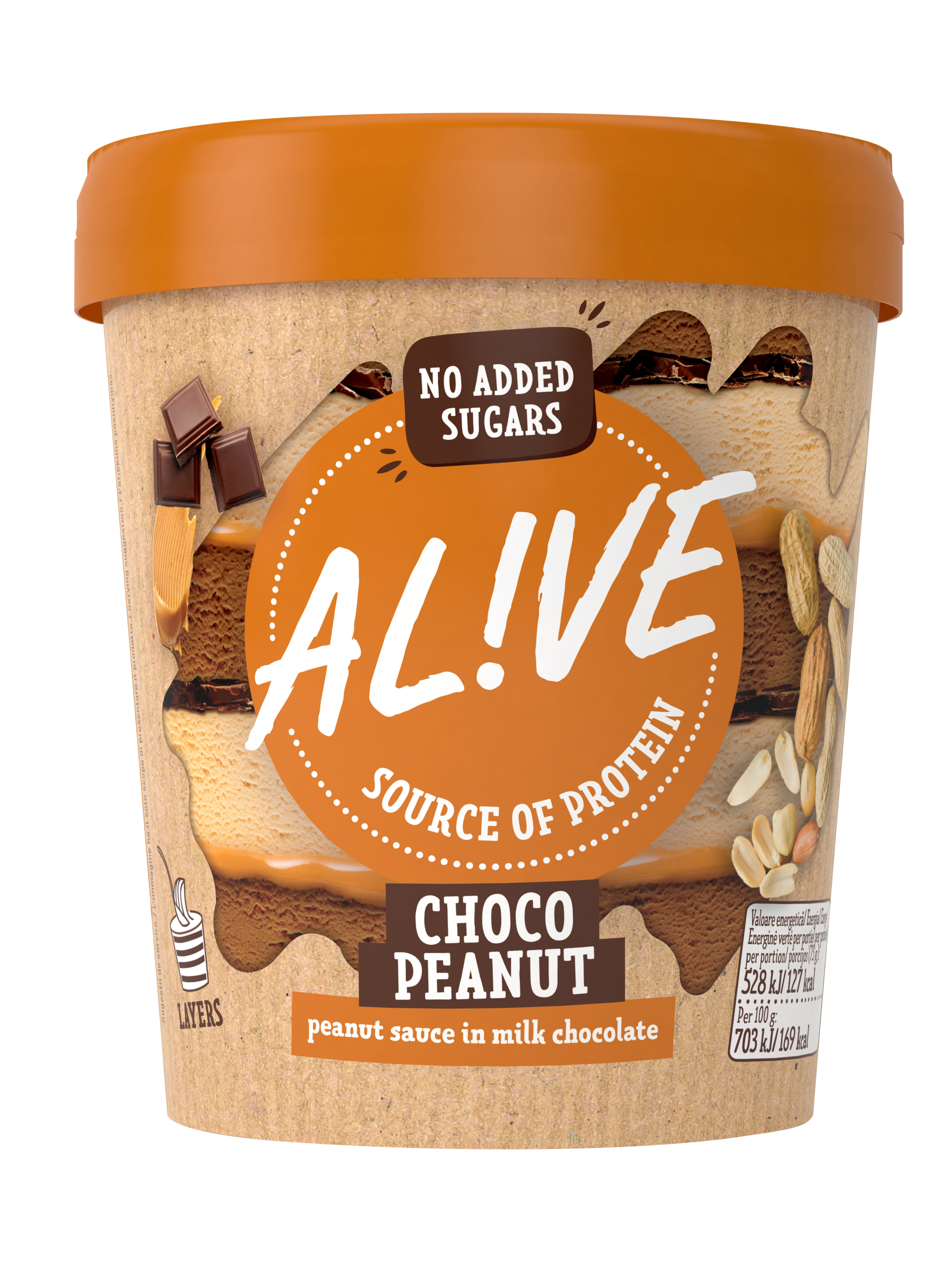 AL!VE Chocolate & Peanut Protein Tub 480ml
