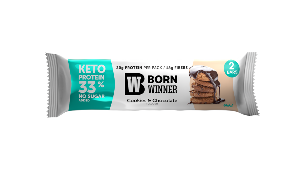 BW KETO Protein Bar Cookies n Chocolate Flavour with Sweetener 2x30g