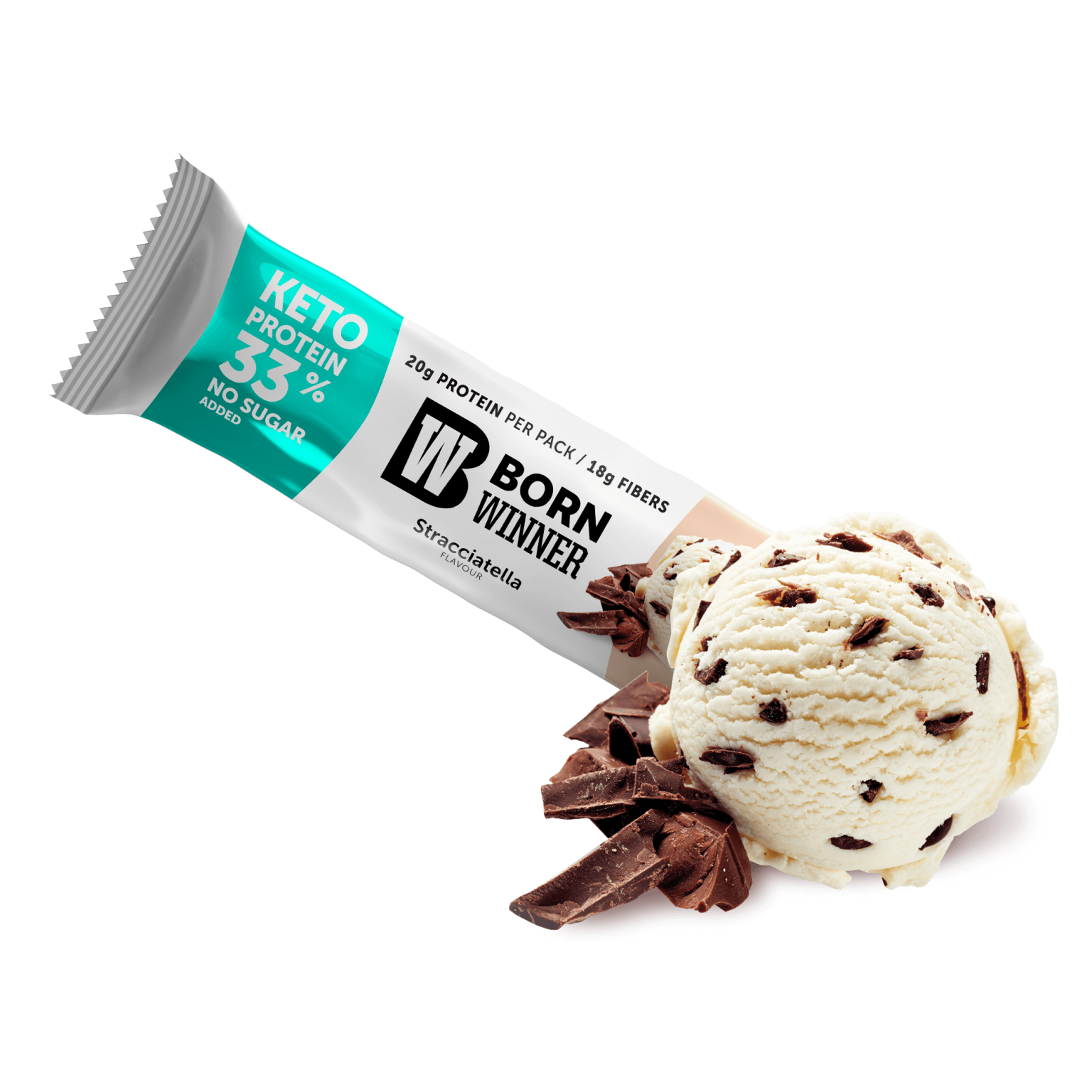 BW KETO Protein Bar Straciatella Flavour with Sweetener 2x30g