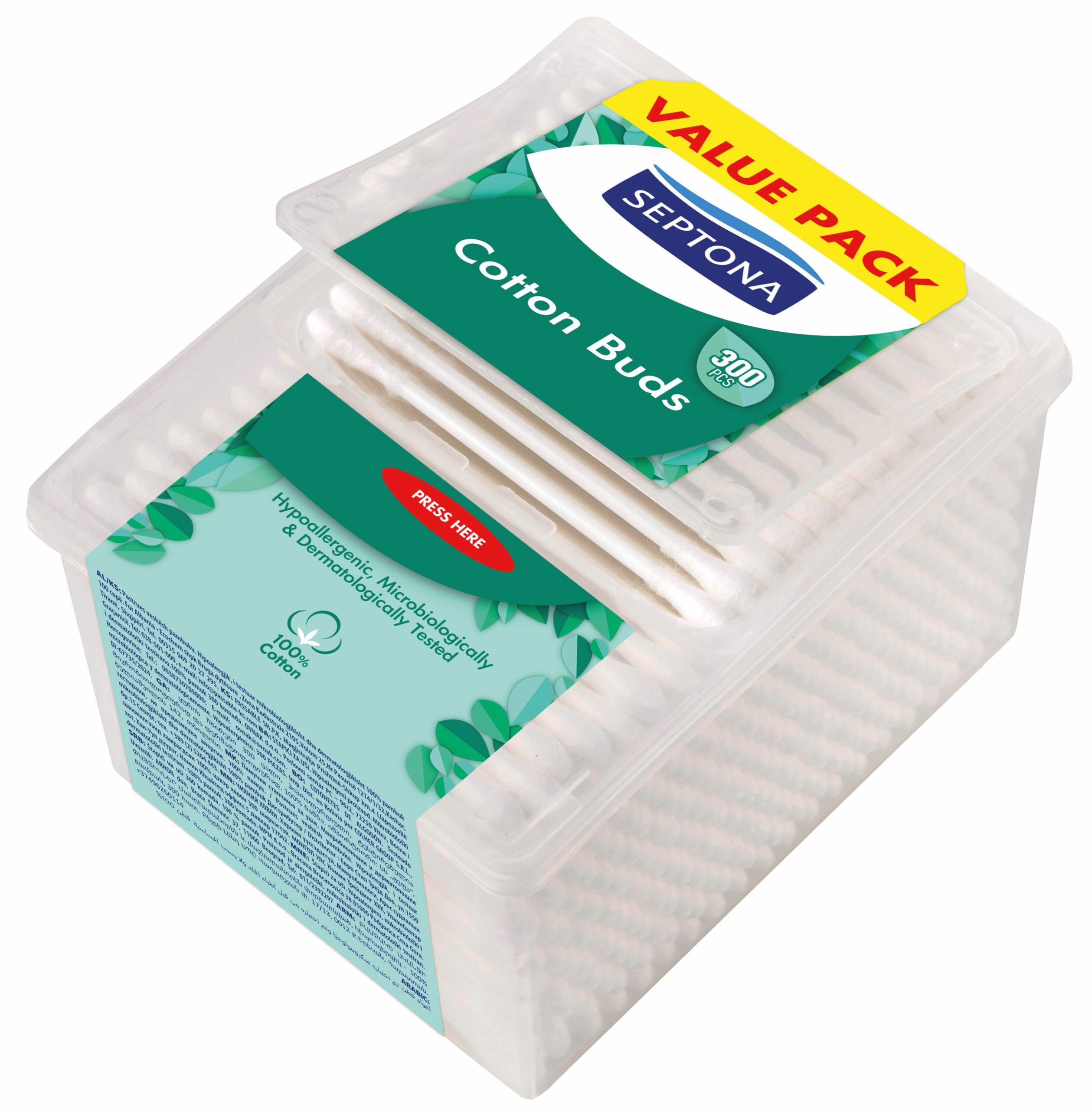 SEPTONA Cotton Buds BUDS BOX POP-UP 300pcs