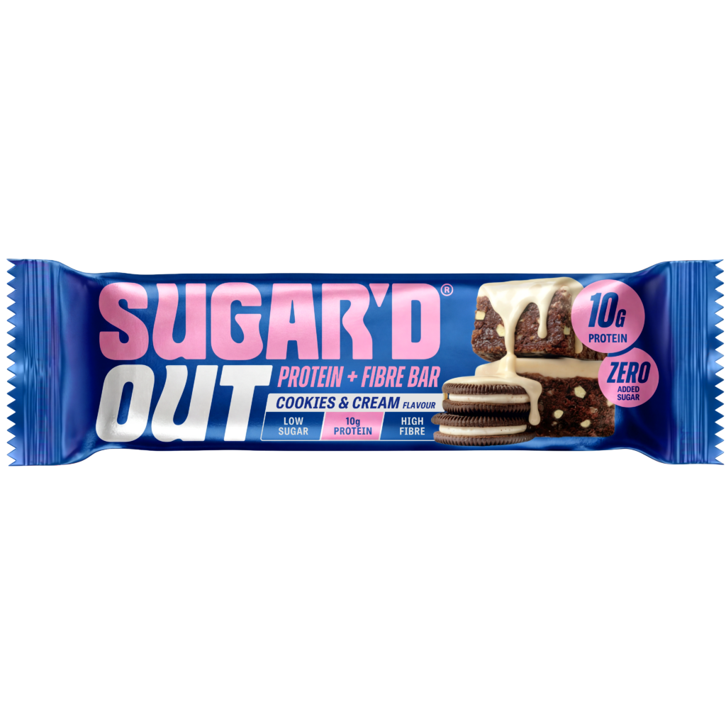 Sugar’d Out Cookies & Cream Protein + Fibre Oat Bar 62g