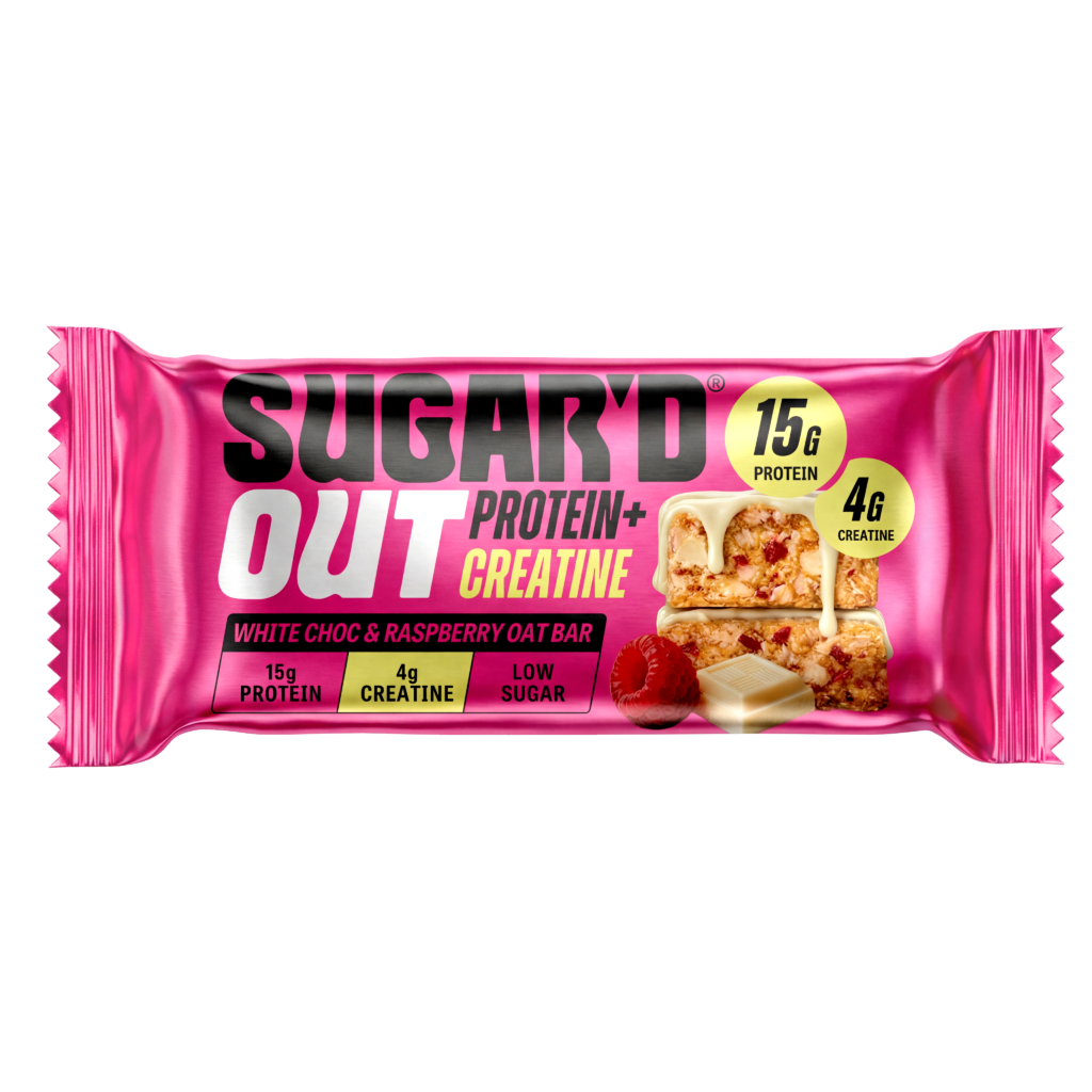 Sugar’d Out White Choc & Raspberry Protein + Creatine Oat Bar 68g