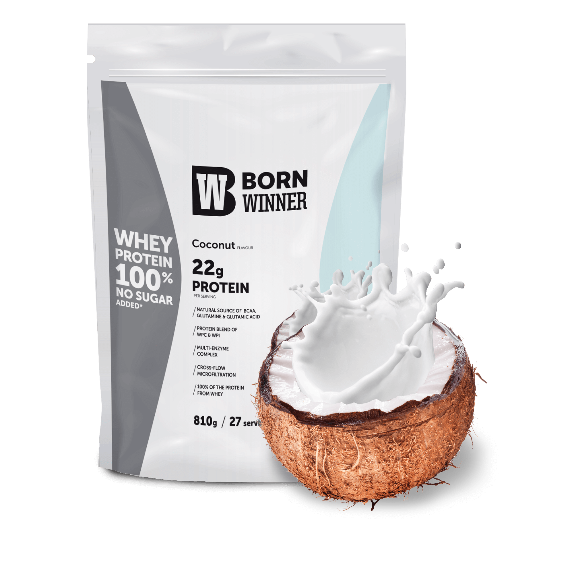 BW Whey Protein Doypack 810g Coconut Flavour with Sweetener
