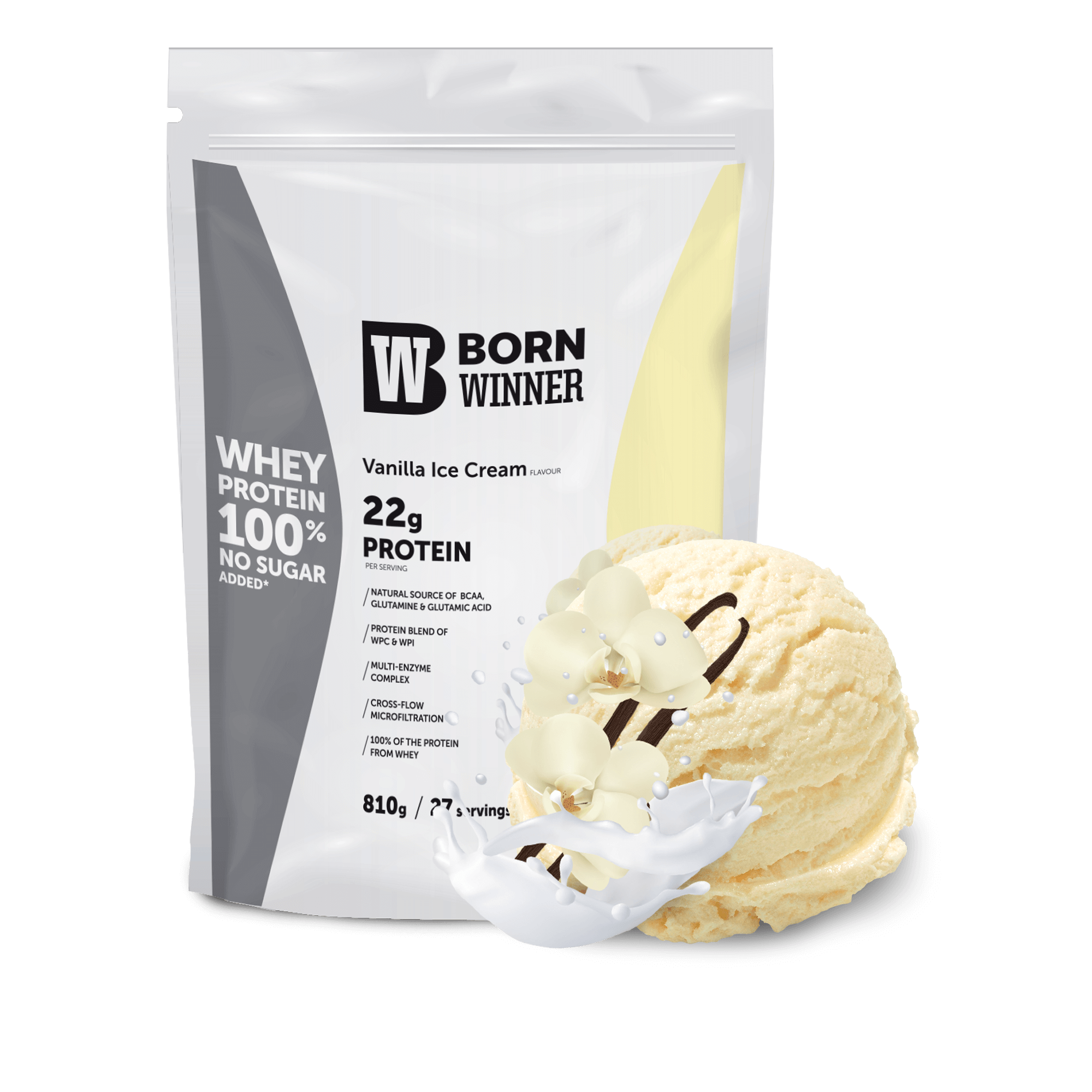 BW Whey Protein Doypack 810g Vanilla Ice cream Falvour with Sweetener