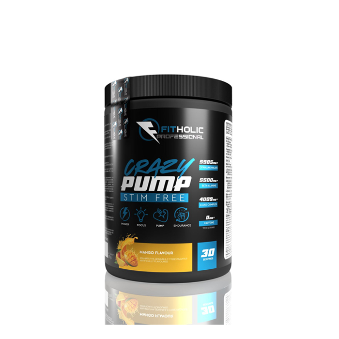 Fitholic Professional Crazy Pump Stim FREE 570g Mango