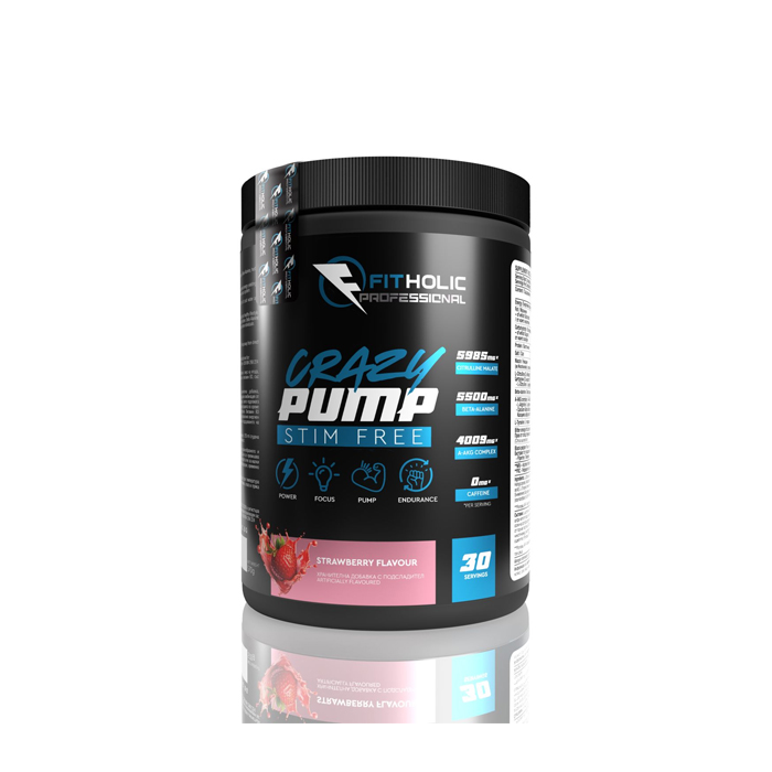 Fitholic Professional Crazy Pump Stim FREE 570g Strawberry