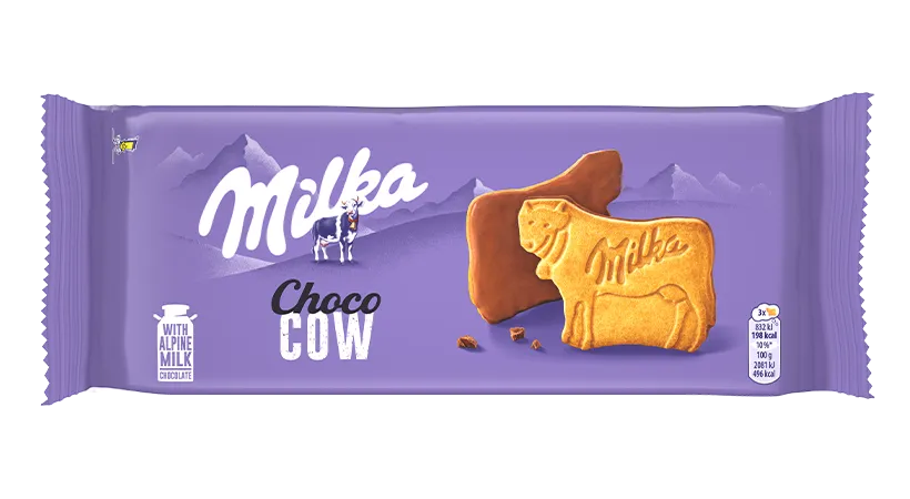 Milka Choco Cow Biscuits Topped with Milk Chocolate 120g