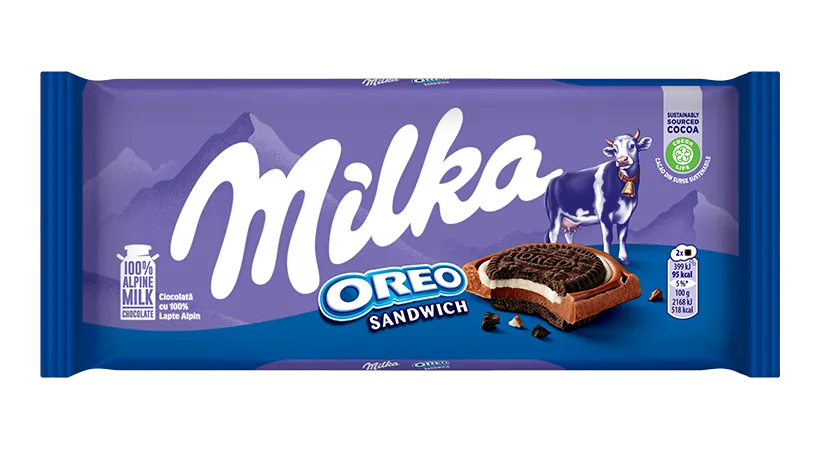 Milka Oreo Sandwich Chocolate Bar 92g