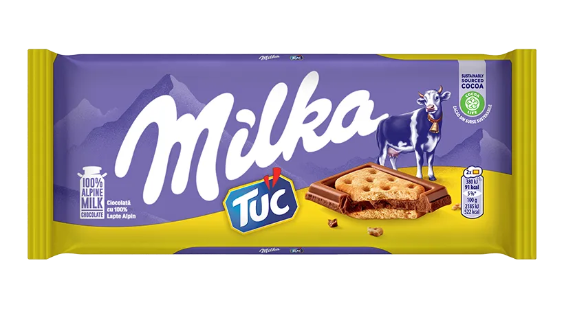 Milka Chocolate Sandwich Tablet with TUC Biscuits 87g