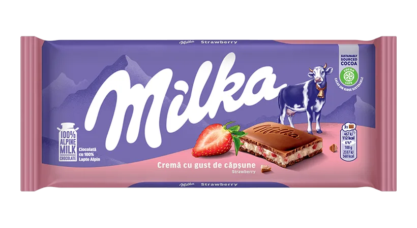 Milka Strawberry Milk Chocolate Bar 100g