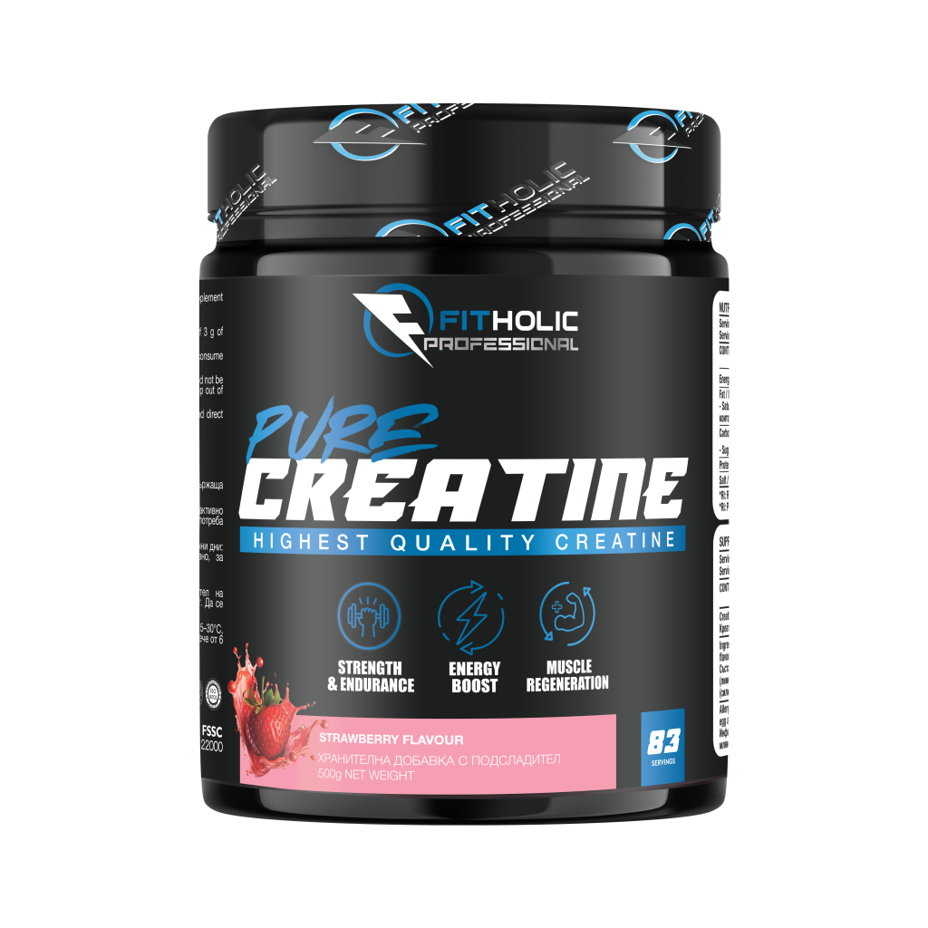 Fitholic Professional Pure Creatine 500g Flavoured Creatine Strawberry