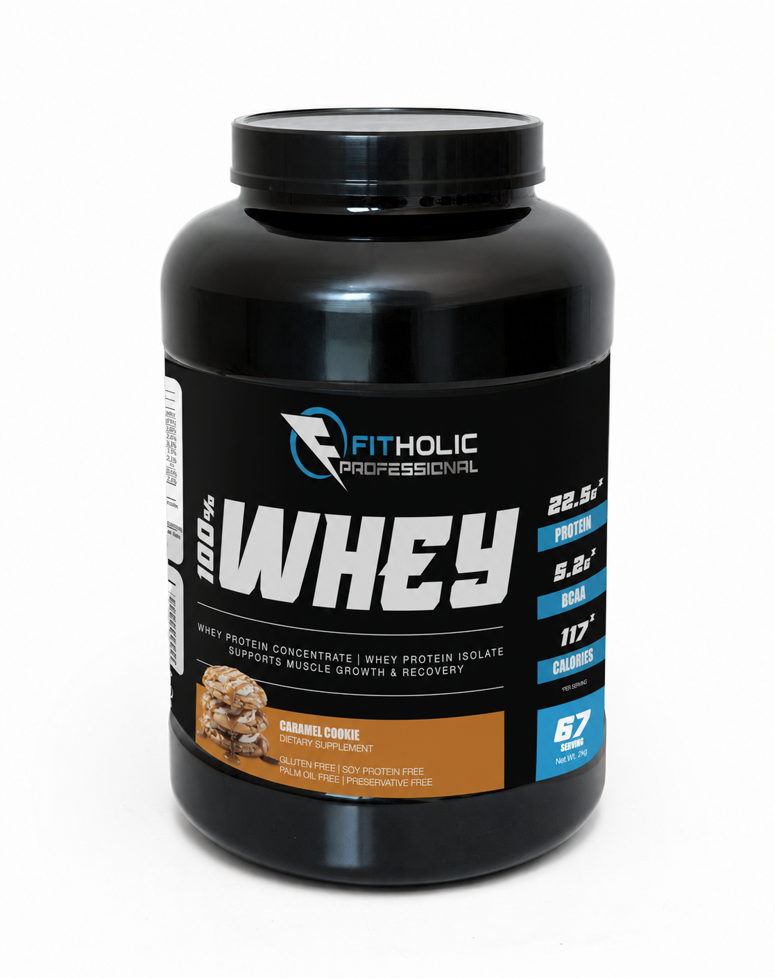 Fitholic Professional 100% Whey Protein Blend 2000g Caramel Cookie