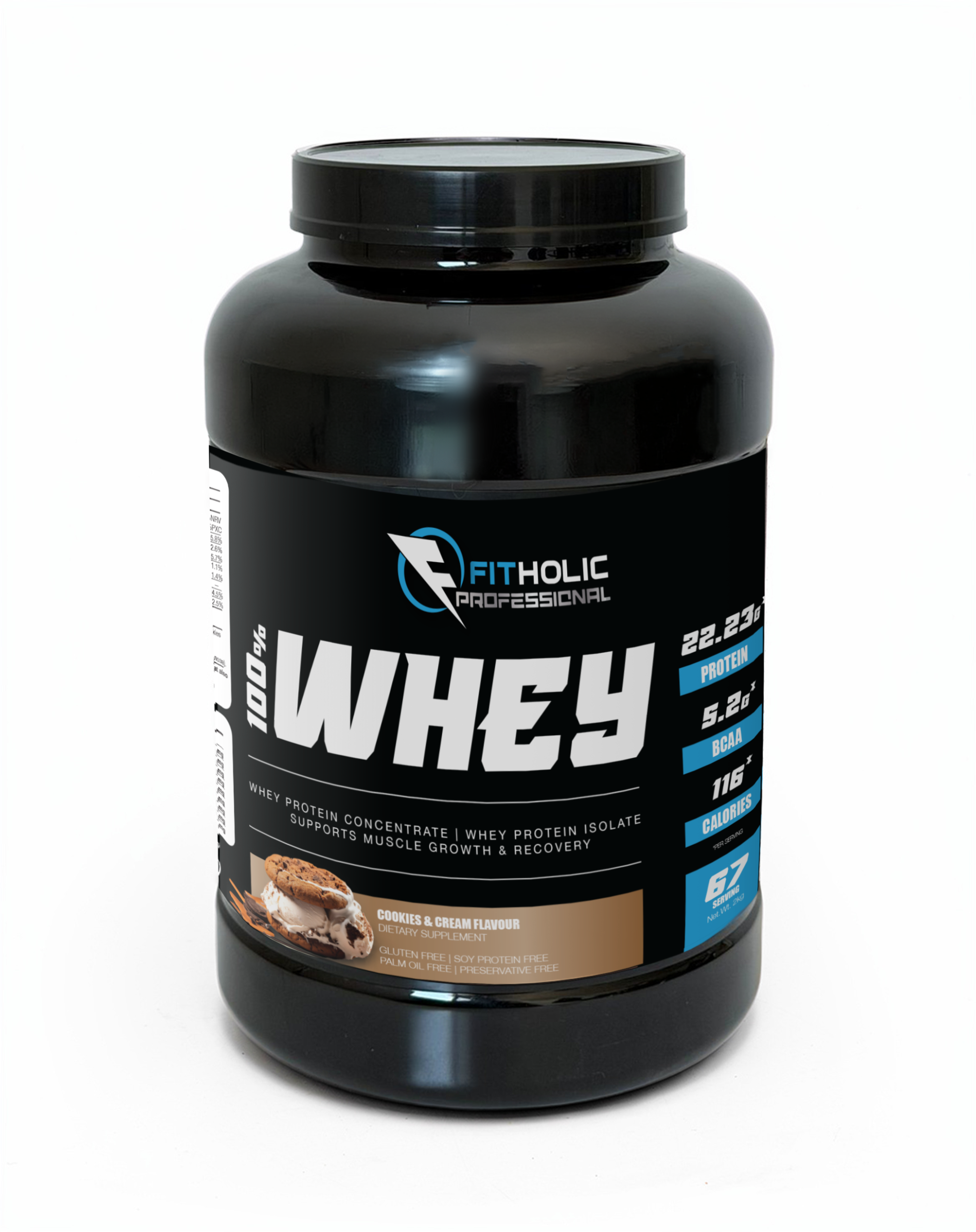 Fitholic Professional 100% Whey Protein Blend 2000g Cookies & Cream